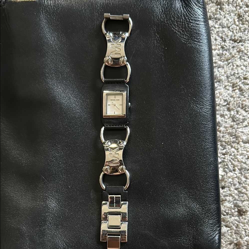 Silver And Black Bracelet Watch